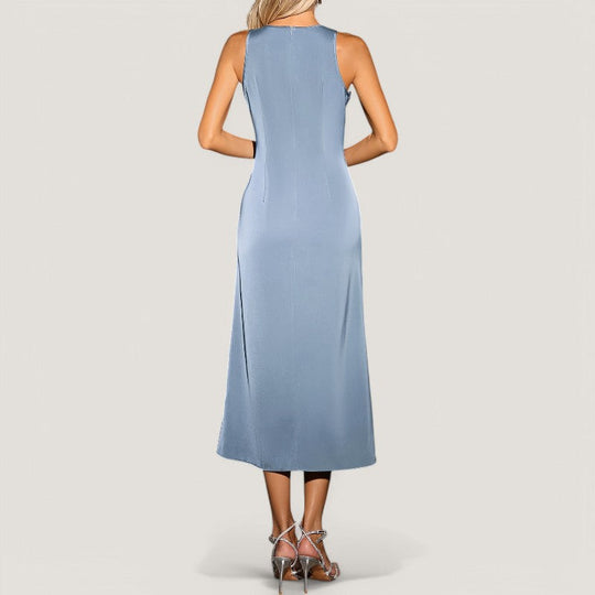 Robe Longue Femme Satin Fluide Maxi Été 2