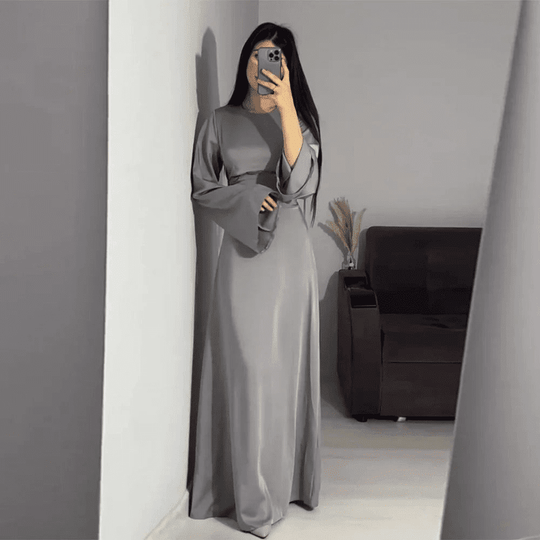 Robe Longue Femme Satinée Pour Soirée Élégante 1