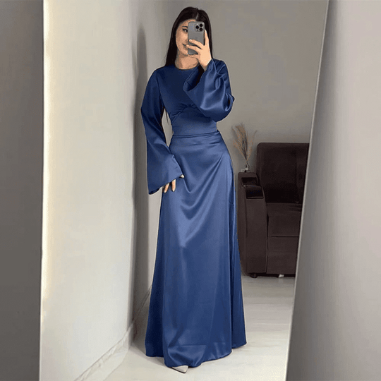 Robe Longue Femme Satinée Pour Soirée Élégante 3