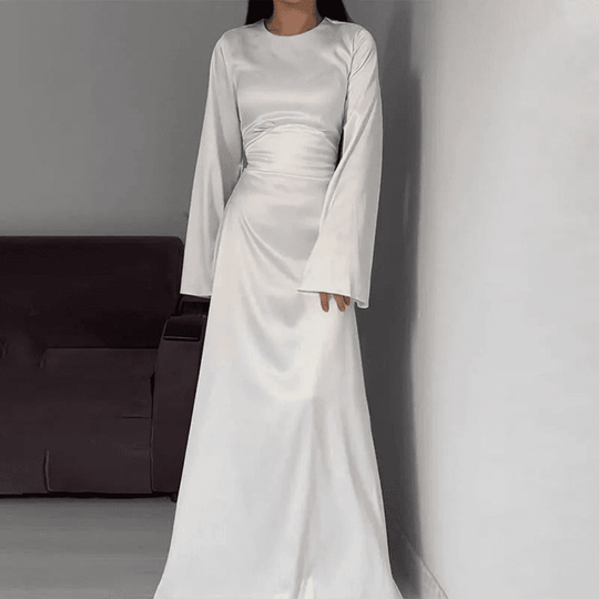 Robe Longue Femme Satinée Pour Soirée Élégante 4