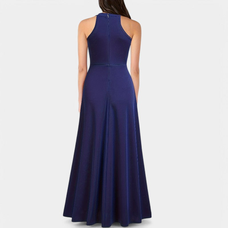 Robe Longue Femme Taille Haute Fendue Polyester pour Été 2
