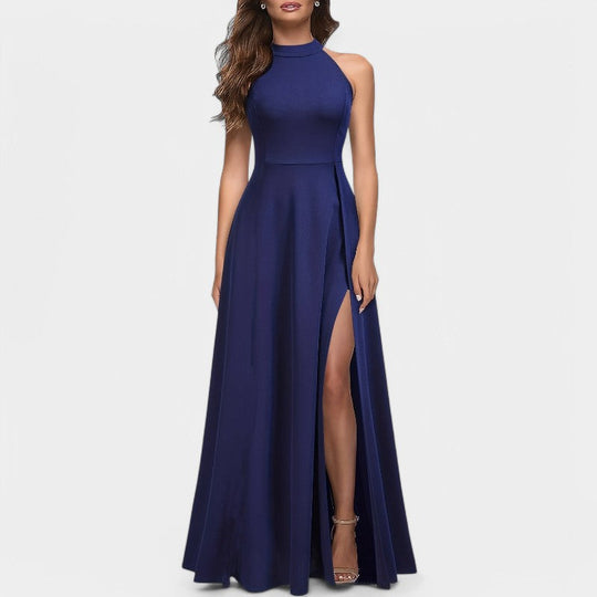 Robe Longue Femme Taille Haute Fendue Polyester pour Été 4