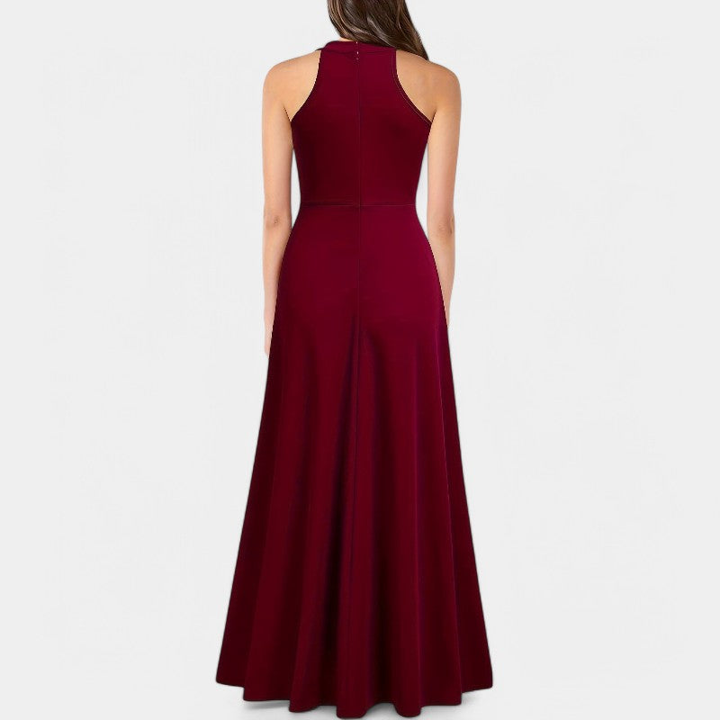 Robe Longue Femme Taille Haute Fendue Polyester pour Été 7