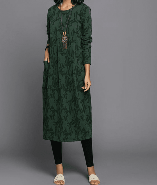 Robe Longue Femme Vintage Confortable en Polyester 2