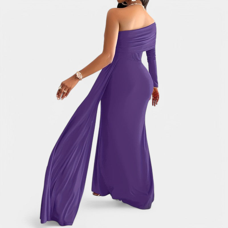 Robe Longue Femme à Épaule Dénudée Printemps Chic 1