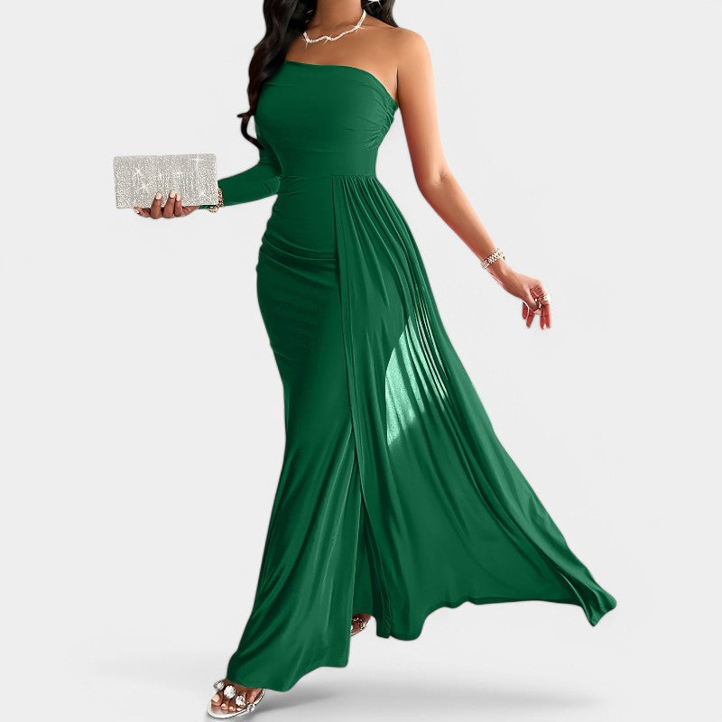 Robe Longue Femme à Épaule Dénudée Printemps Chic 3