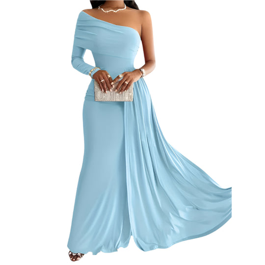 Robe Longue Femme à Épaule Dénudée Printemps Chic 4