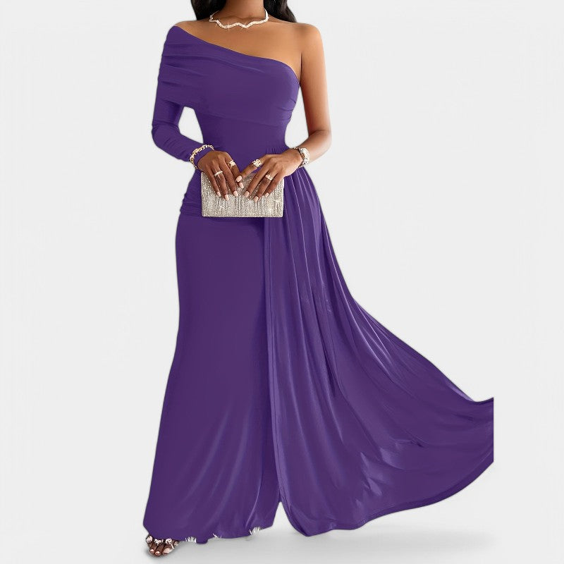 Robe Longue Femme à Épaule Dénudée Printemps Chic 7