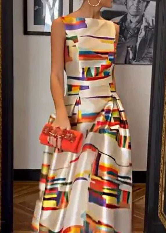 Robe Longue Imprimée Femme Taille Haute 1