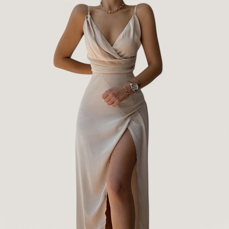 Robe Longue Maxi pour Femme en Coton Drapé 1