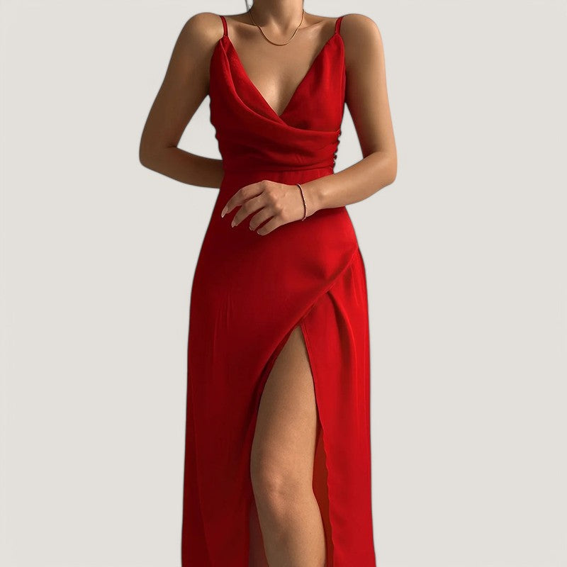 Robe Longue Maxi pour Femme en Coton Drapé 2