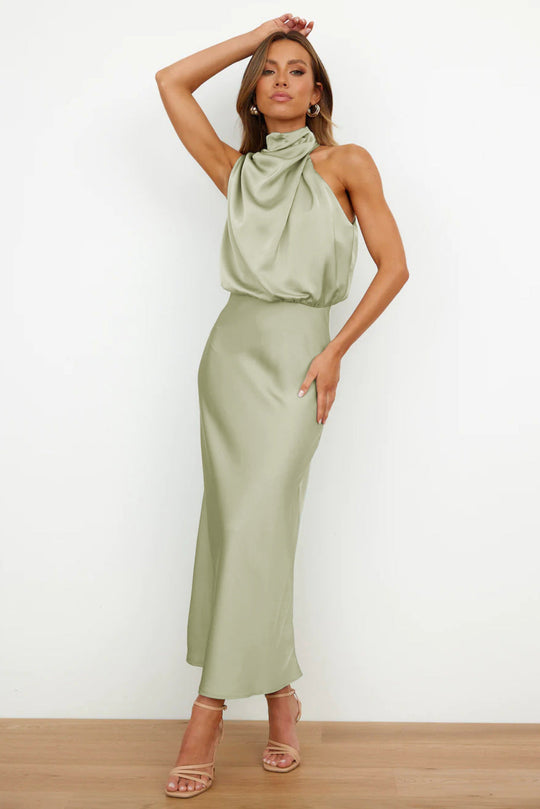Robe Longue Satinée pour Femme Élégante 1