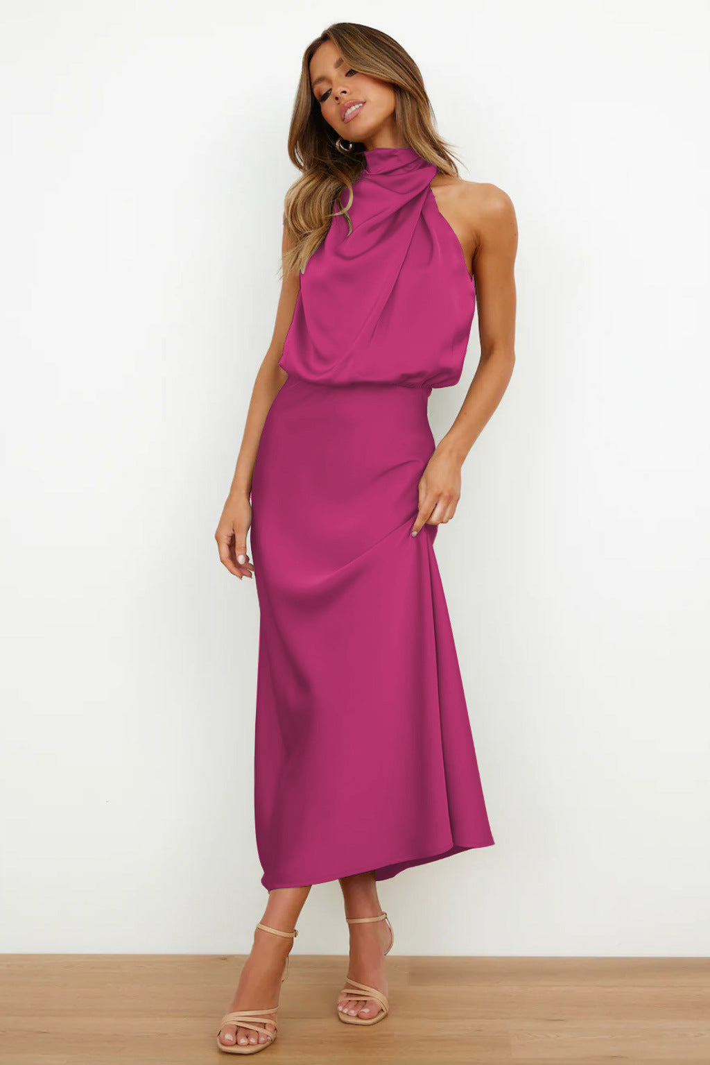 Robe Longue Satinée pour Femme Élégante 4