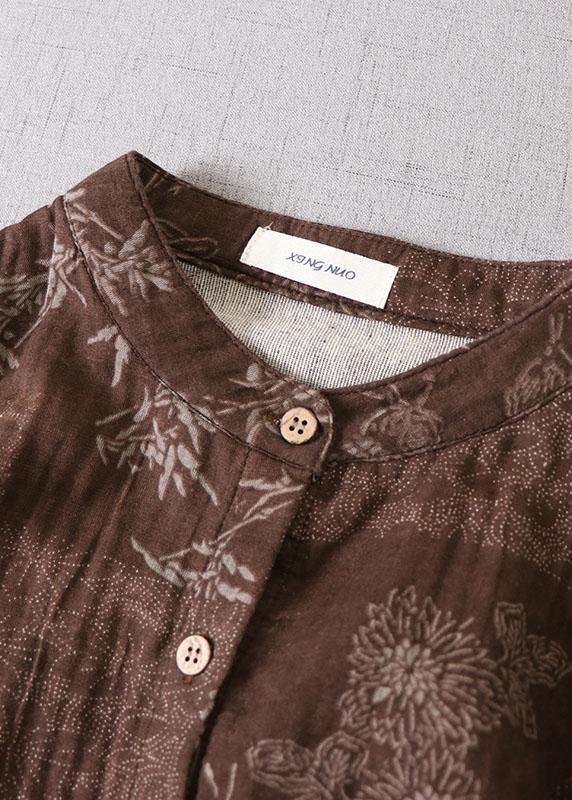 Robe Longue à Manches Longues avec Poches et Imprimé Automnal 1