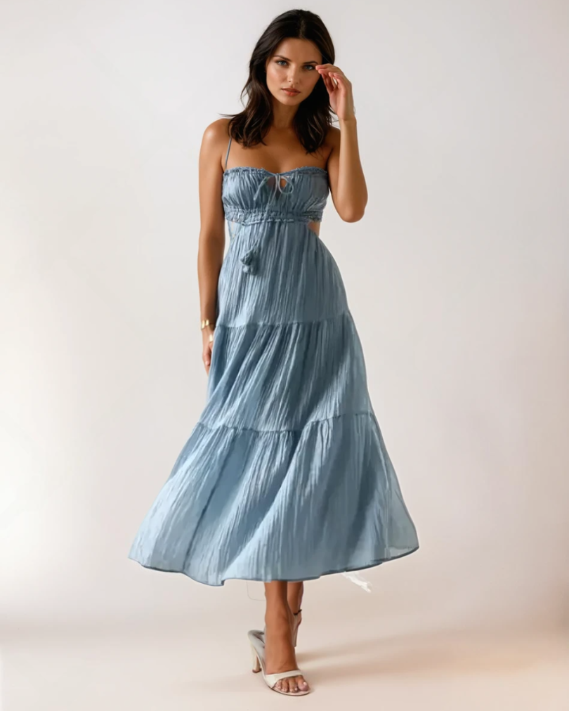 Robe Maxi Découpée Bohème Chic Femme 1