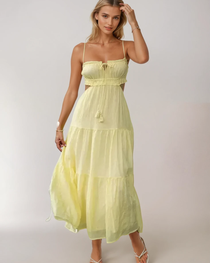 Robe Maxi Découpée Bohème Chic Femme 4
