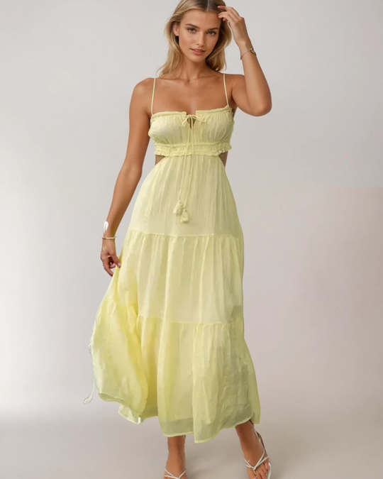 Robe Maxi Découpée Bohème Chic Femme 4
