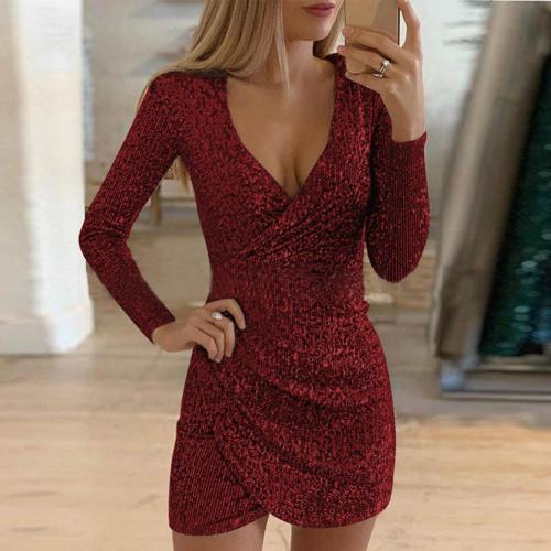 Robe Maxi Drapée à Paillettes pour Femmes 2
