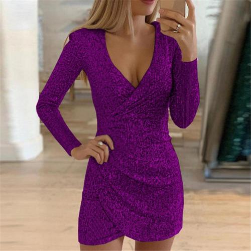 Robe Maxi Drapée à Paillettes pour Femmes 4