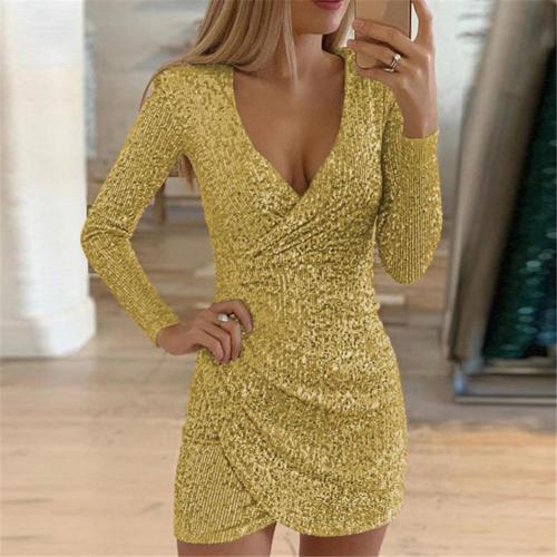 Robe Maxi Drapée à Paillettes pour Femmes 5
