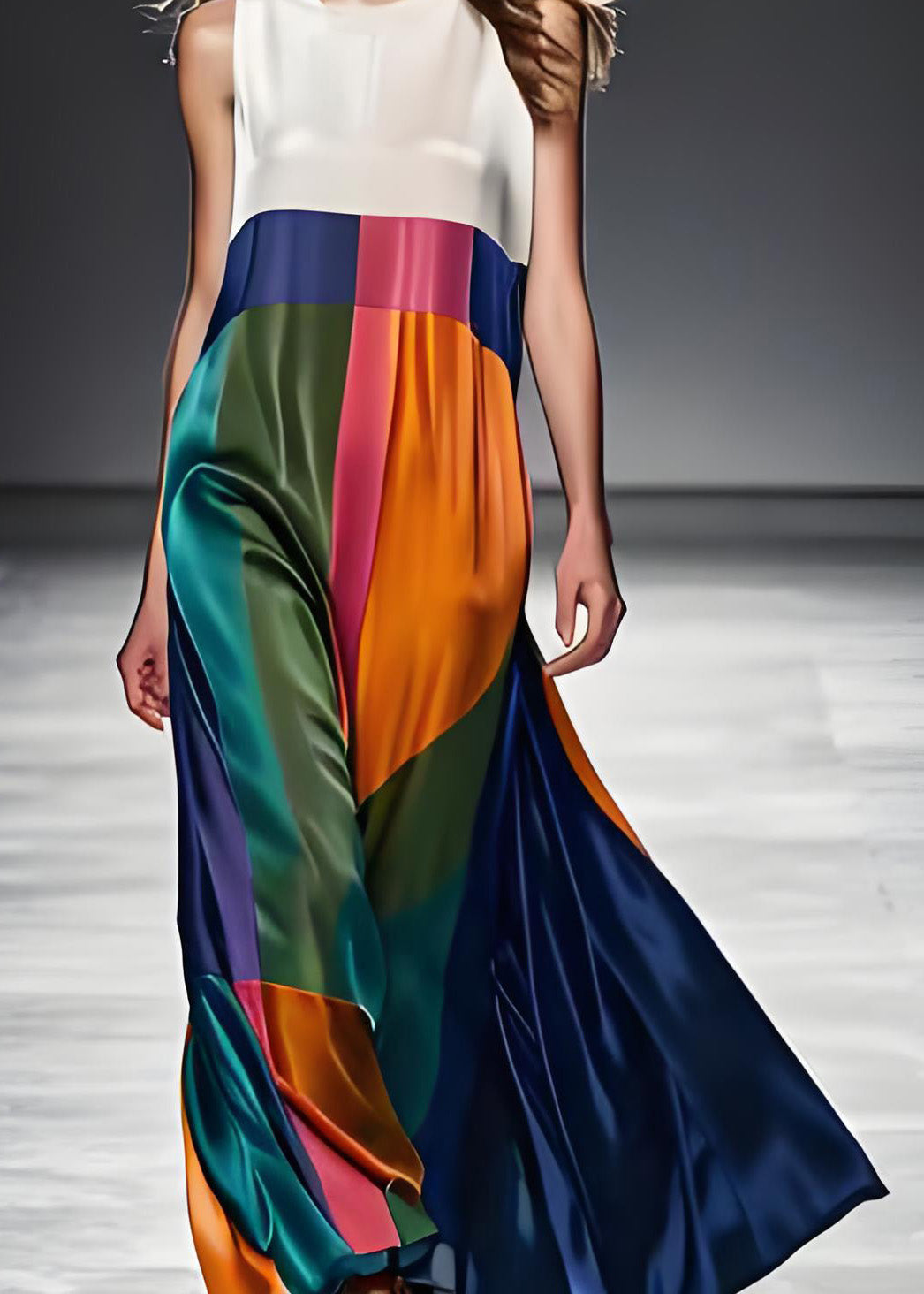 Robe Maxi Femme Boho Colorblock 3