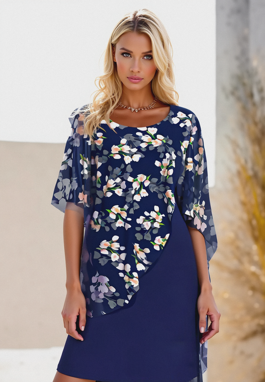 Robe Maxi Femme Chiffon à Imprimé Floral 1
