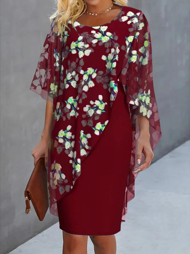 Robe Maxi Femme Chiffon à Imprimé Floral 2