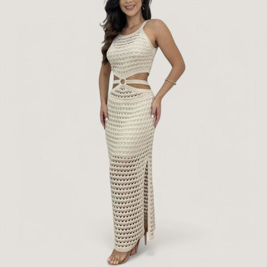 Robe Maxi Femme Découpée Tricotée 4