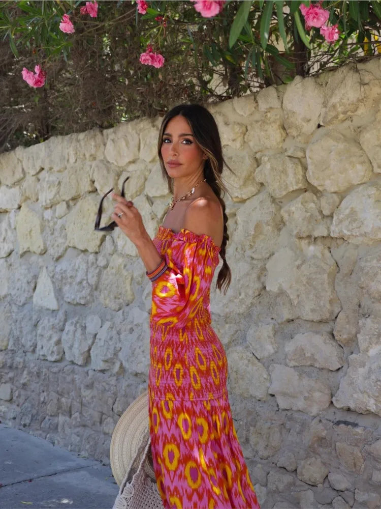Robe Maxi Femme Élégante à Imprimé Coloré 3