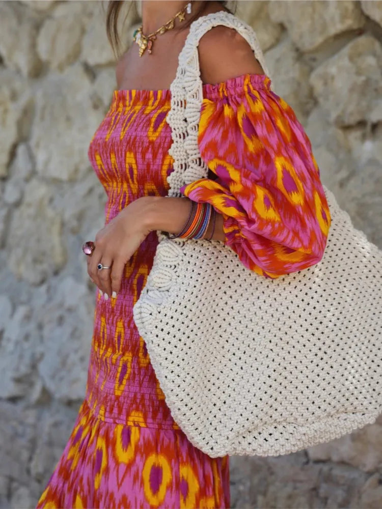 Robe Maxi Femme Élégante à Imprimé Coloré 4