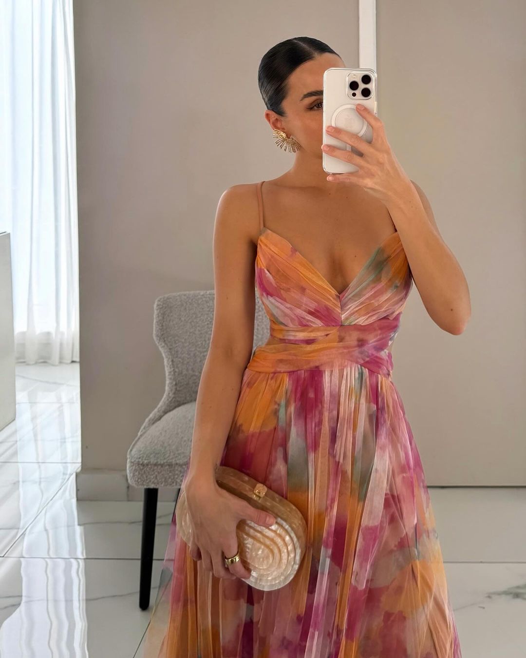 Robe Maxi Femme Imprimé Aquarelle Croisée 2