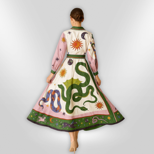 Robe Maxi Femme Style Italienne Imprimée 2