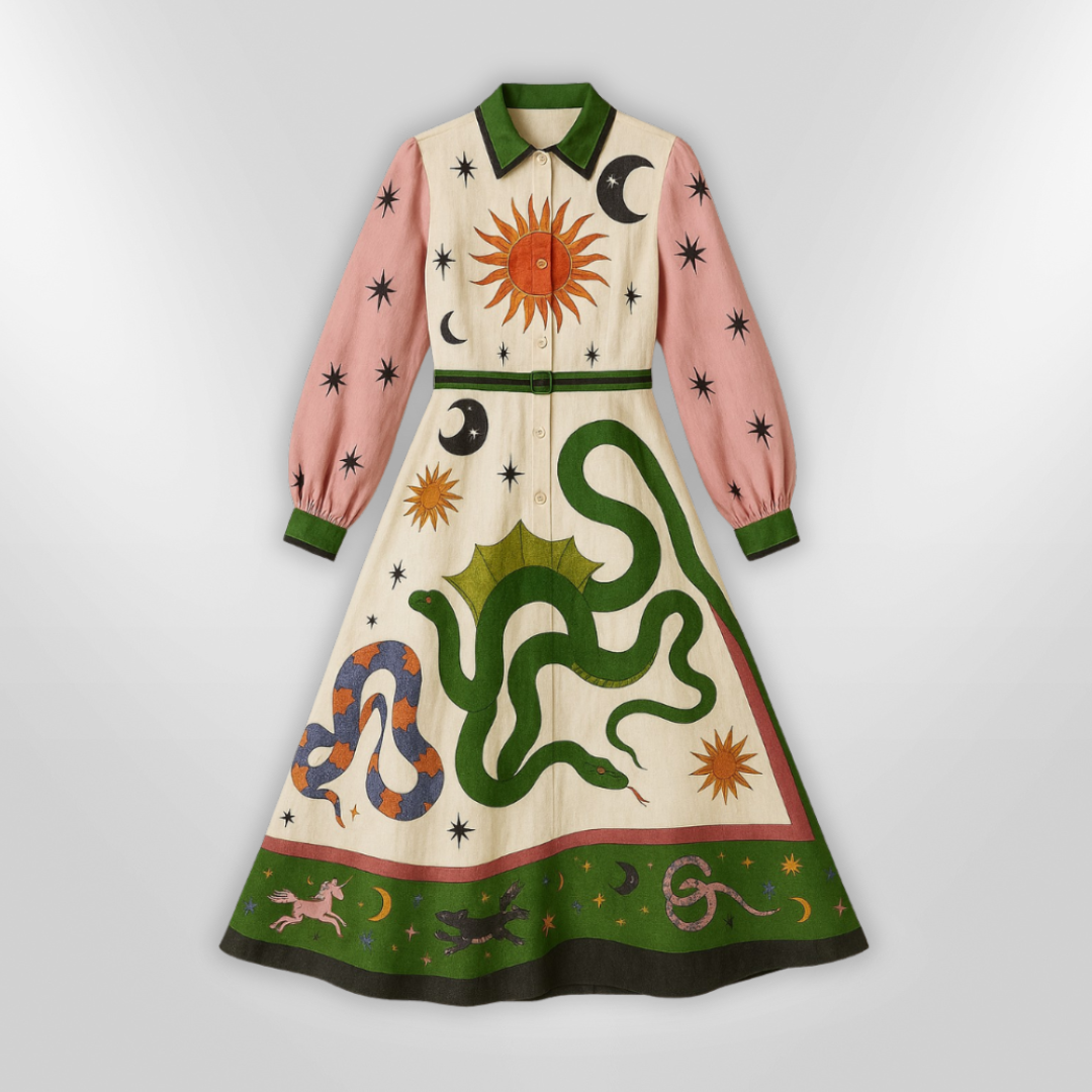 Robe Maxi Femme Style Italienne Imprimée 3