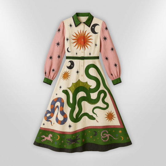 Robe Maxi Femme Style Italienne Imprimée 3