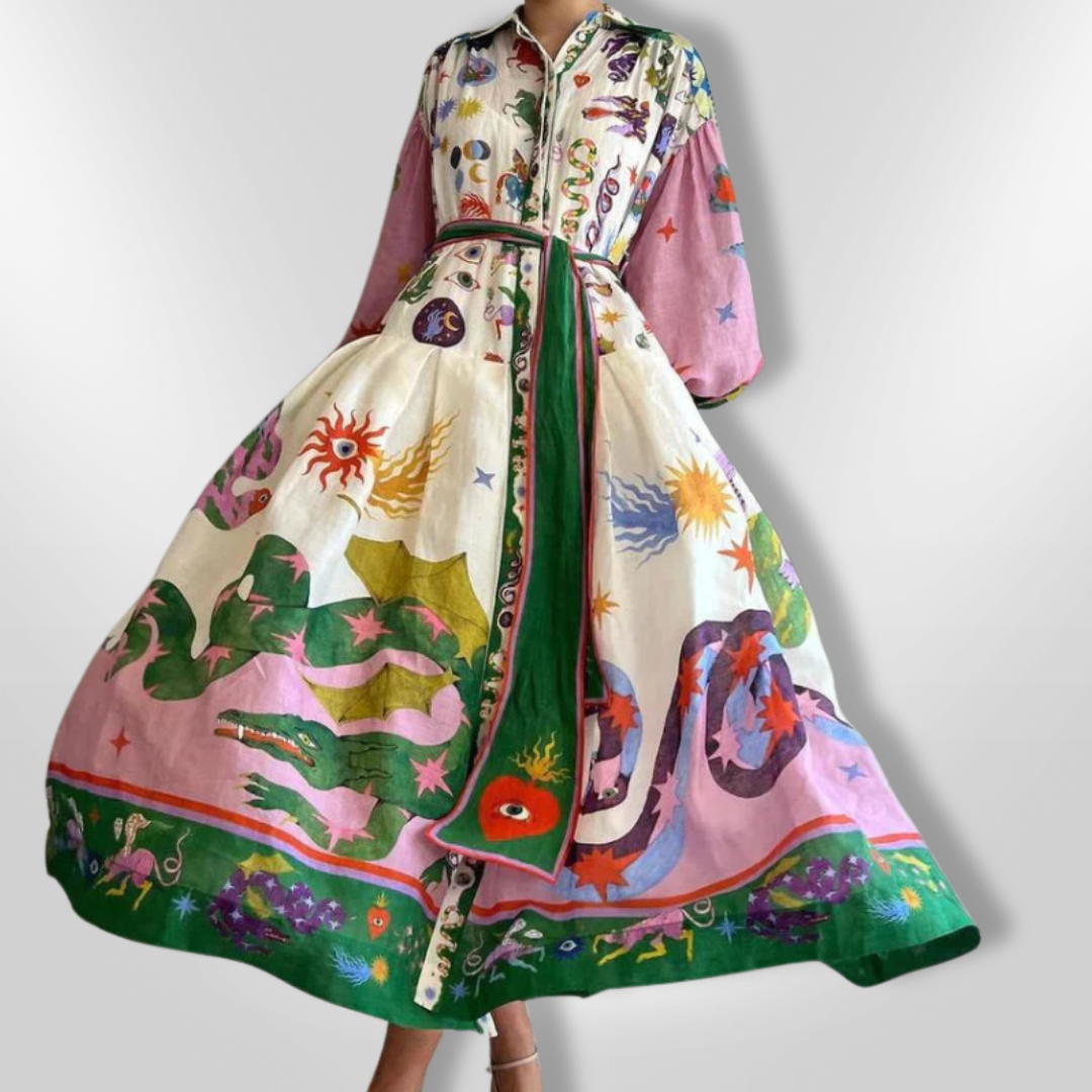 Robe Maxi Femme Style Italienne Imprimée 5