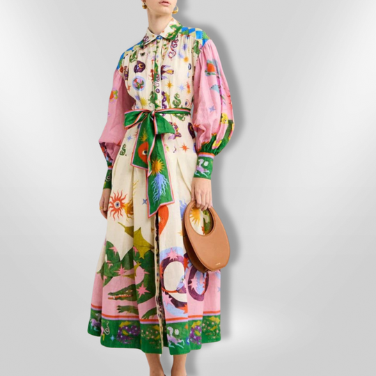 Robe Maxi Femme Style Italienne Imprimée 6