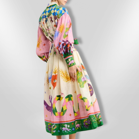 Robe Maxi Femme Style Italienne Imprimée 7