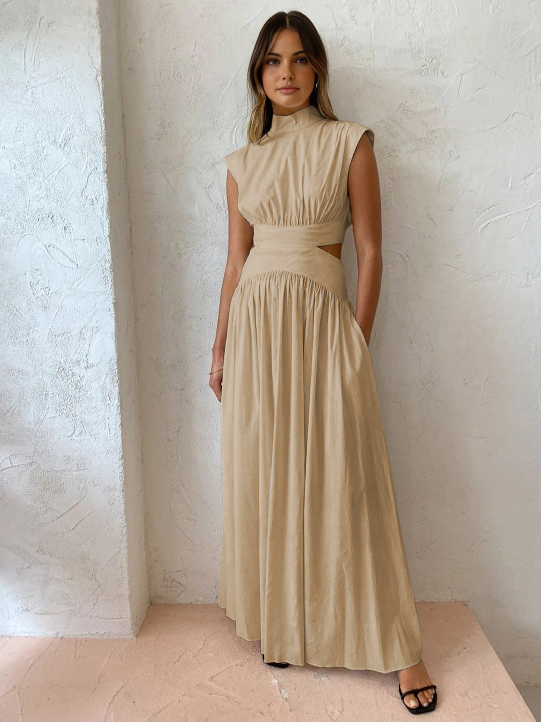 Robe Maxi Femme à Col Simulé 5