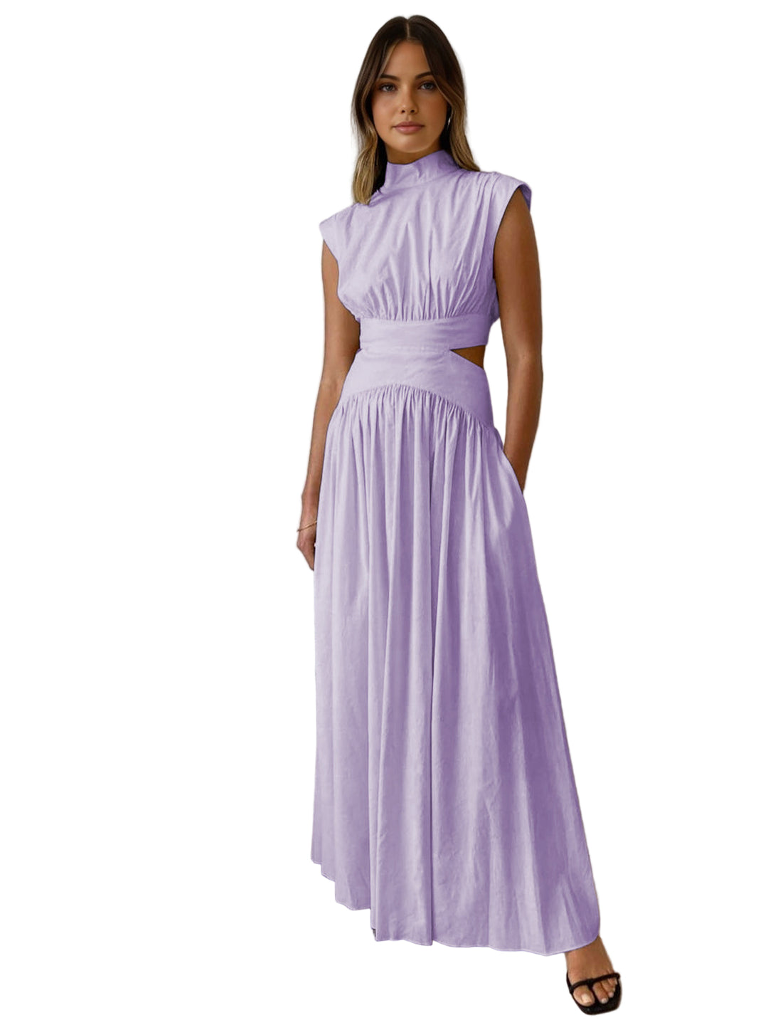 Robe Maxi Femme à Col Simulé 8