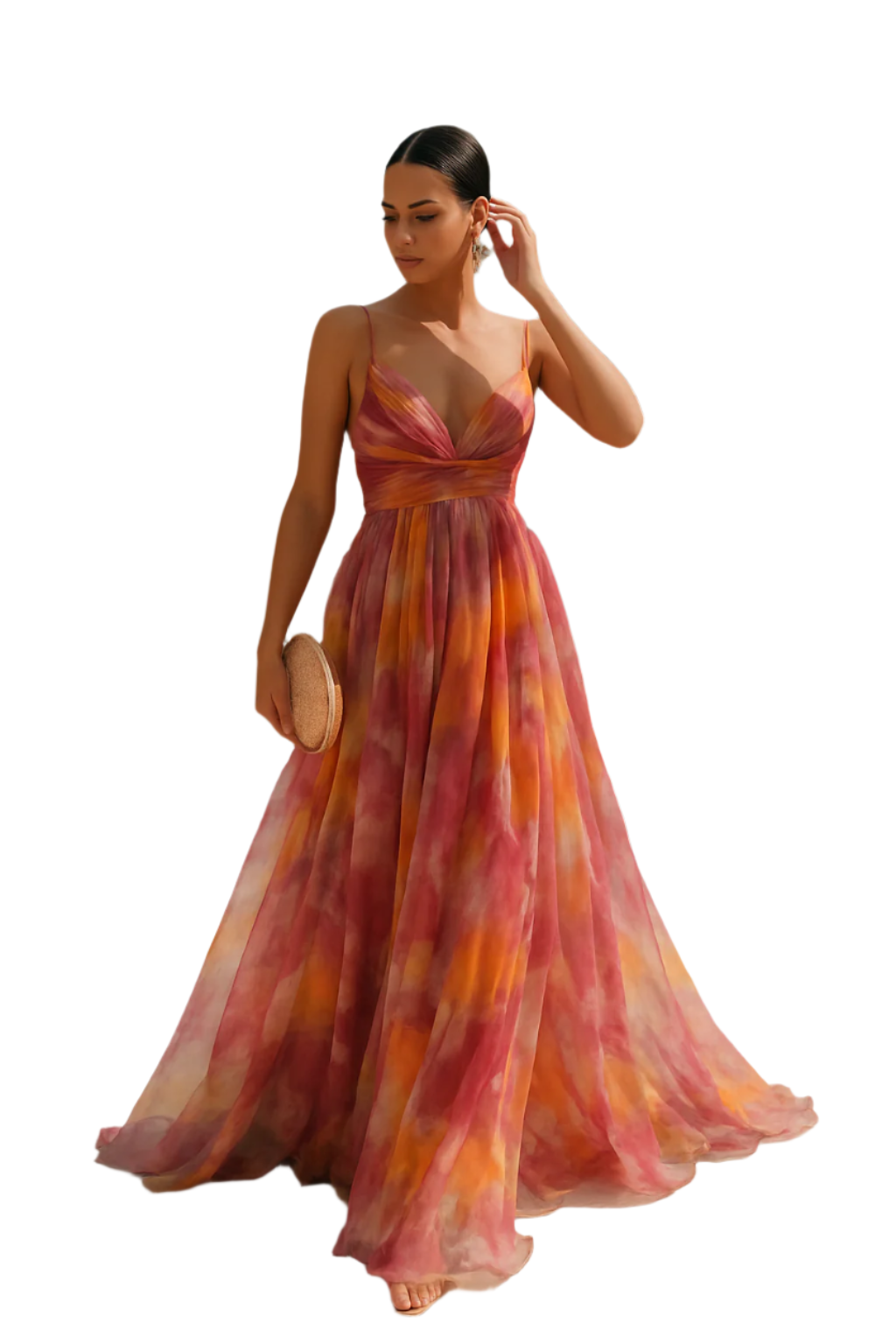 Robe Maxi Femme à Motif Floral 0