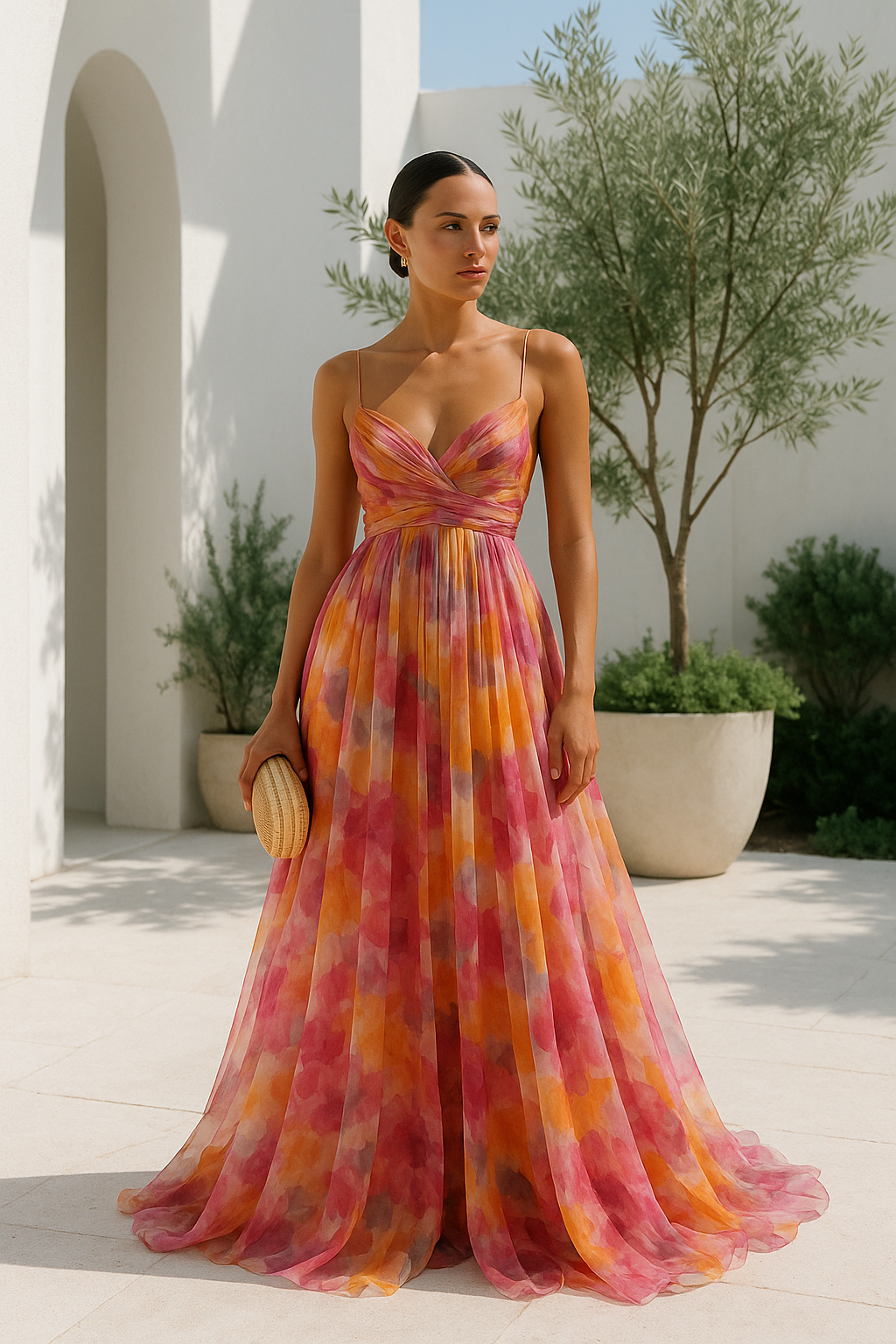 Robe Maxi Femme à Motif Floral 1