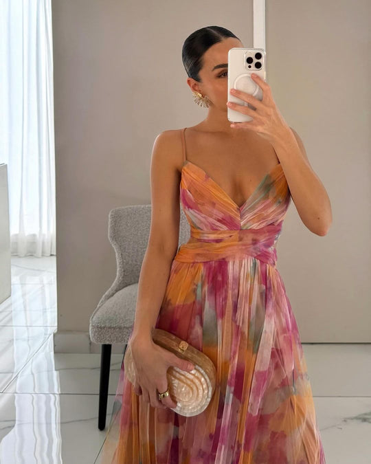 Robe Maxi Femme à Motif Floral 3