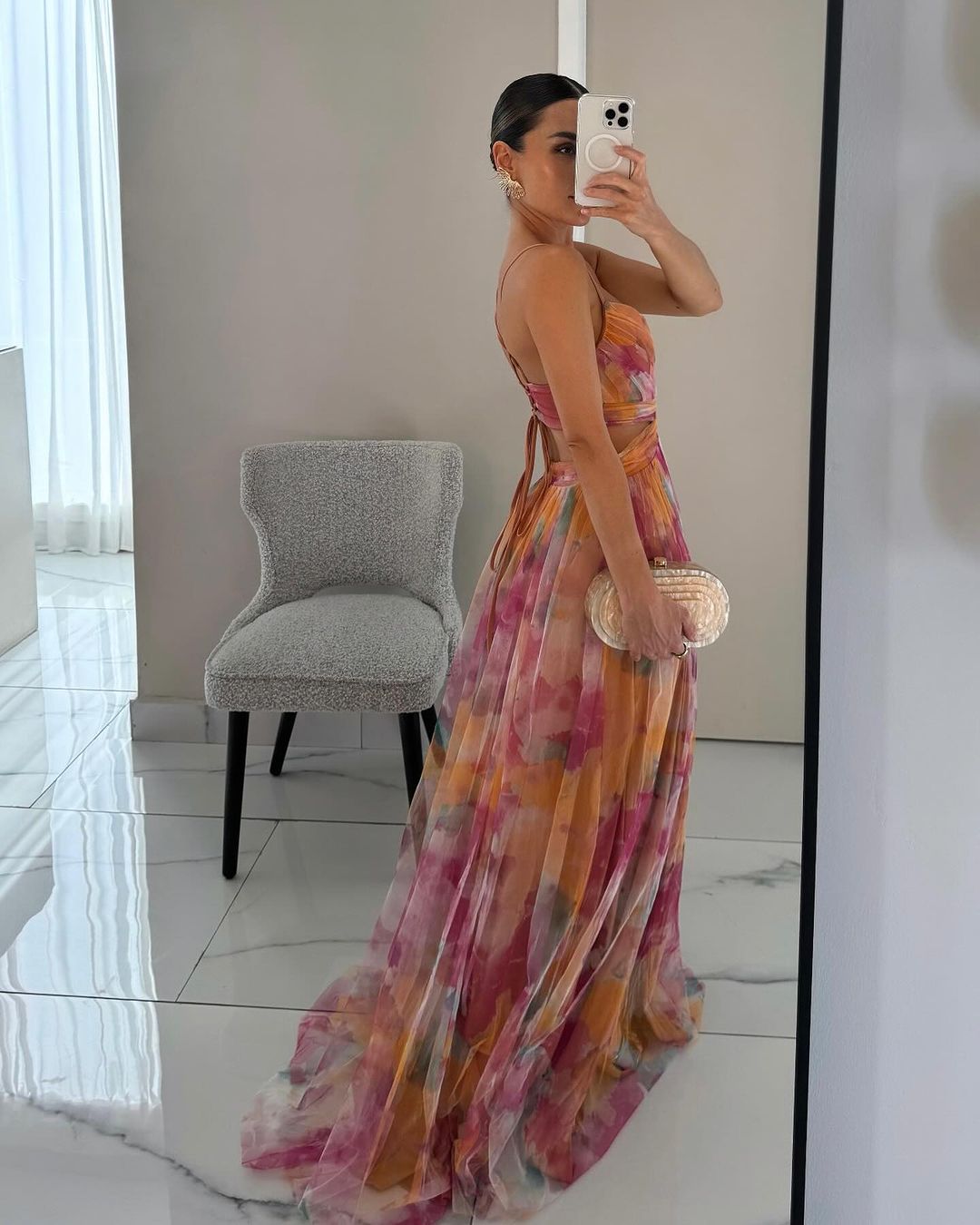Robe Maxi Femme à Motif Floral 4