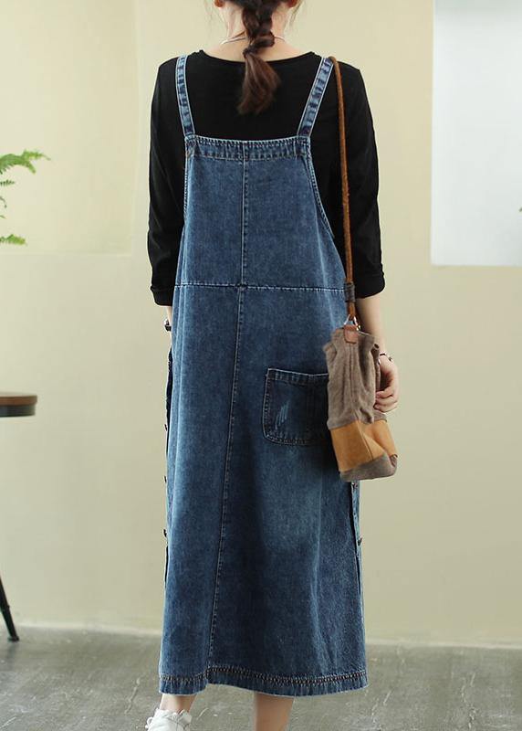 Robe Maxi Femme en Denim avec Col Slash 3
