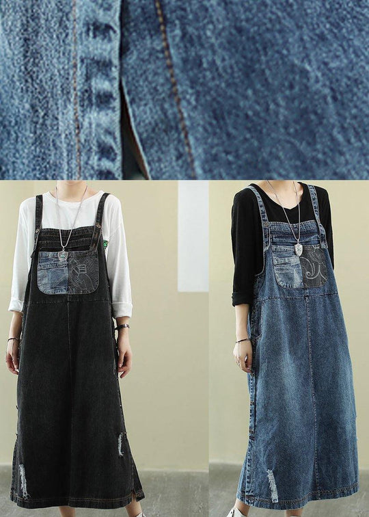 Robe Maxi Femme en Denim avec Col Slash 4