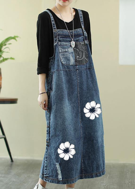 Robe Maxi Femme en Denim avec Col Slash 5