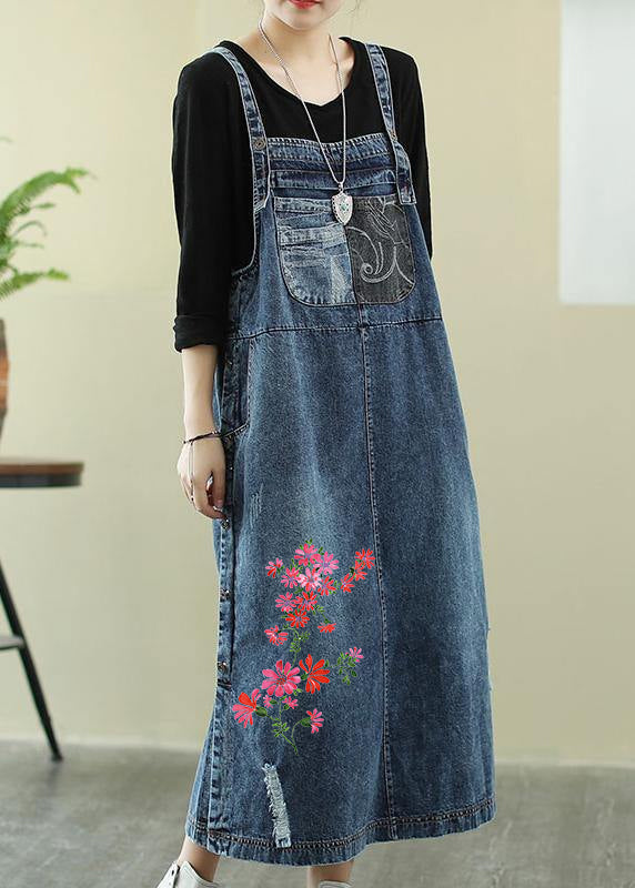 Robe Maxi Femme en Denim avec Col Slash 6