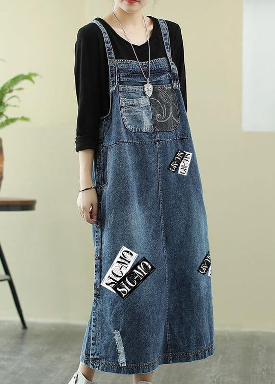Robe Maxi Femme en Denim avec Col Slash 7