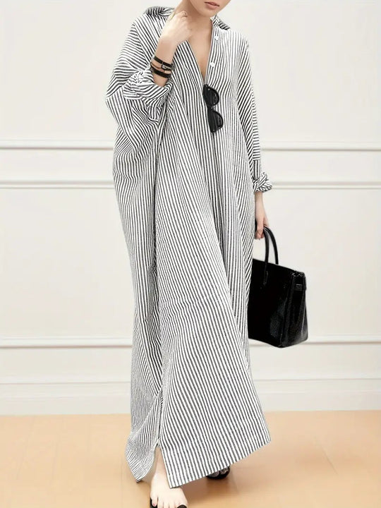 Robe Maxi Rayée pour Femmes en Coton 2