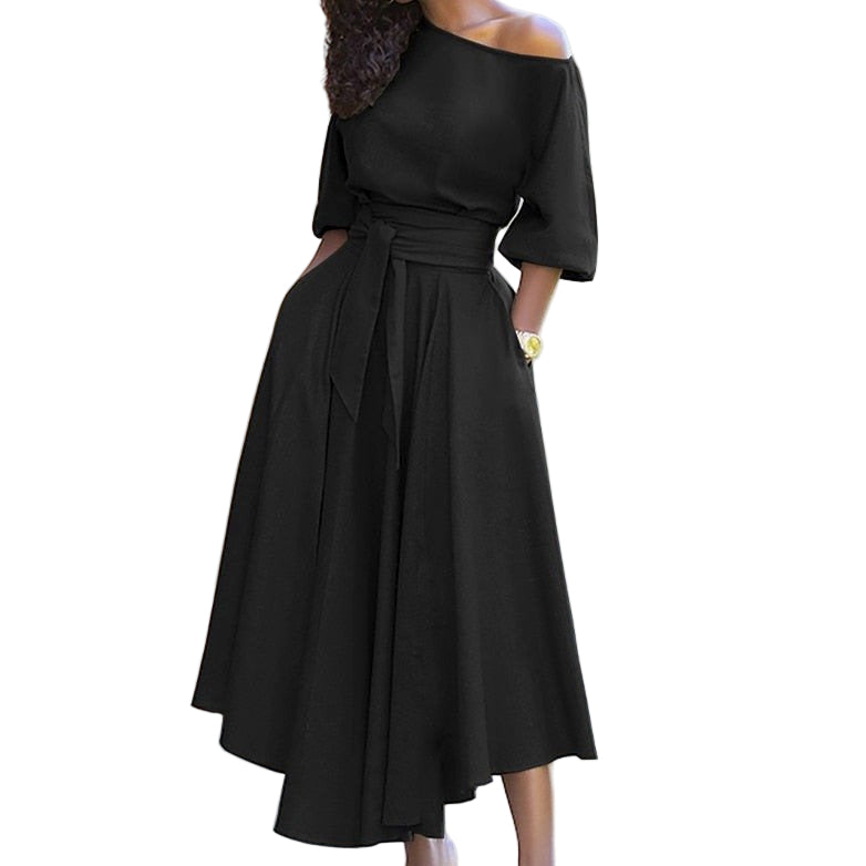 Robe Maxi en Coton pour Femmes avec Taille Cintrée 0